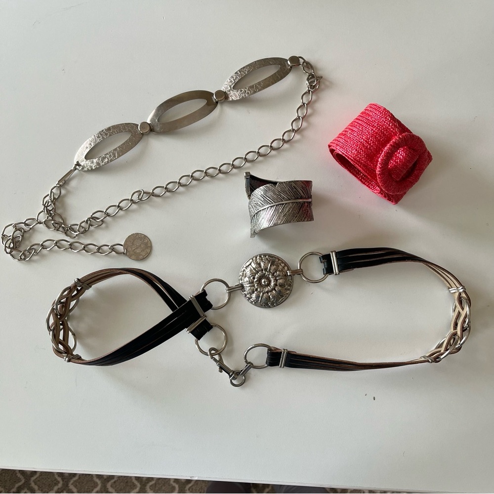 Women's Belts and Cuff Bracelet Bundle